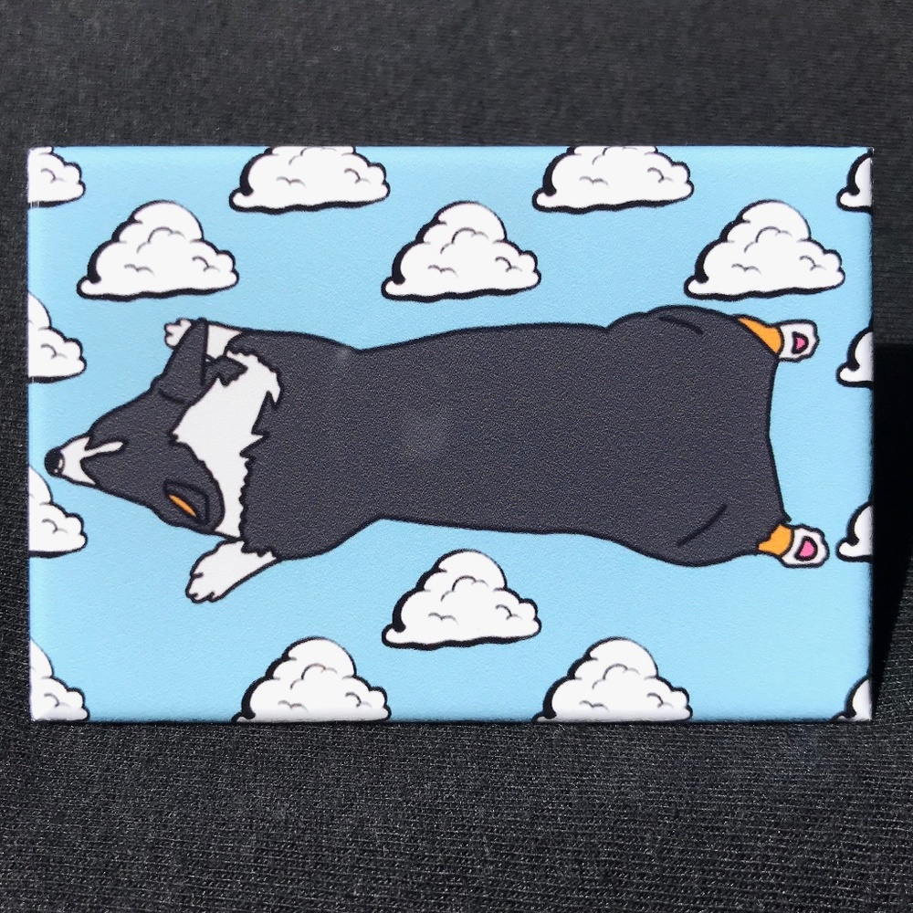 Tricolor Welsh Corgi Dog Clouds Magnet Handmade Pet Portrait Art Decor Gifts